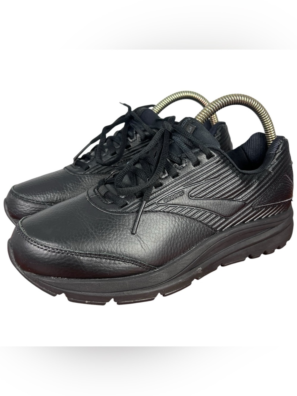 Brooks Addiction Walker Shoes Womens Size 8.5 D Wide Black Leather 1203071D072